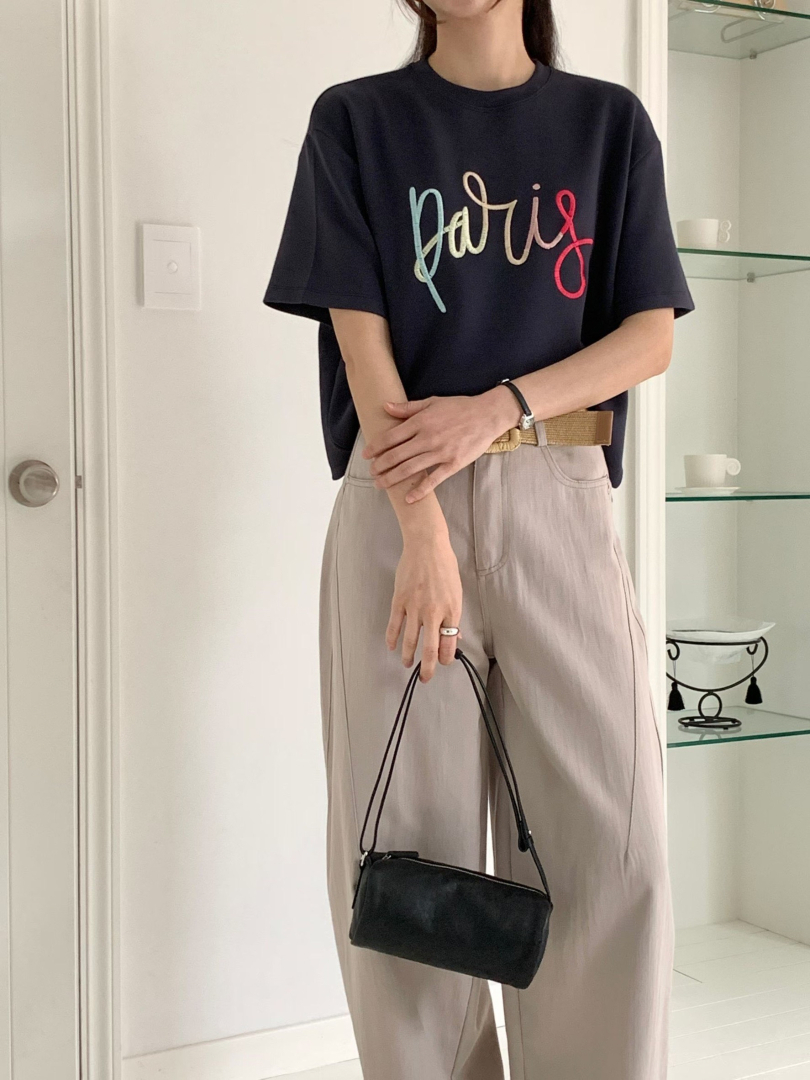 彩色字母款｜PARIS設計短袖棉T