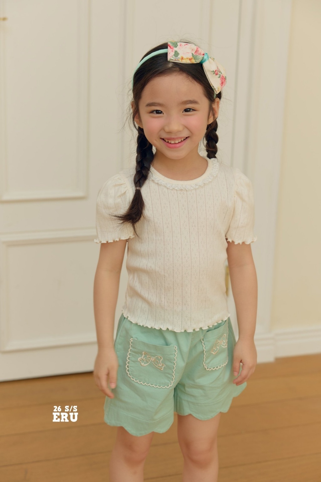 正韓夏Eru 波浪邊蝴蝶結短褲