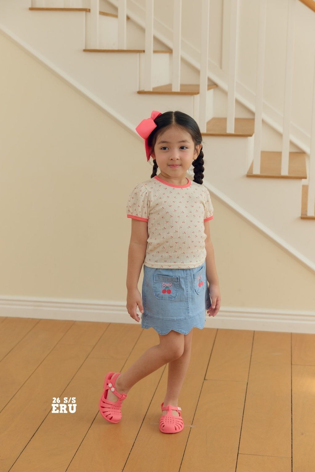 正韓夏Eru 櫻桃圓領上衣