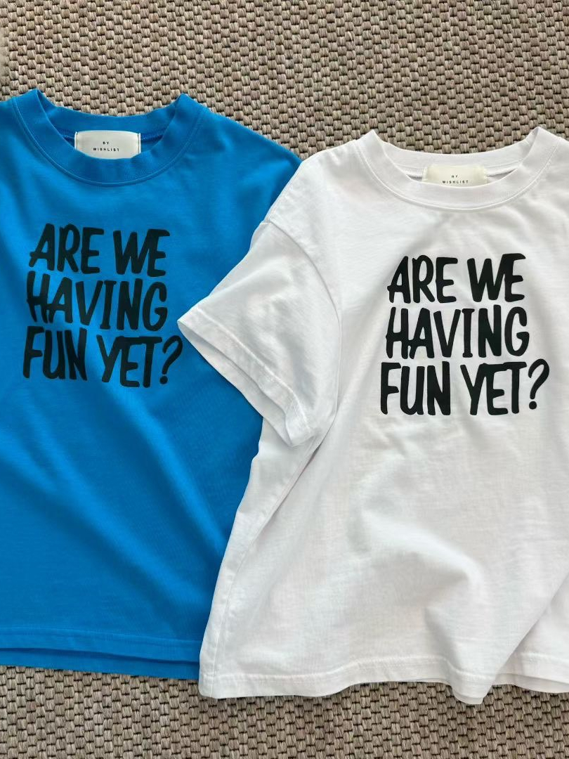 英文字母印花棉T｜ARE WE HAVING FUN YET? 韓系顯瘦短袖上衣