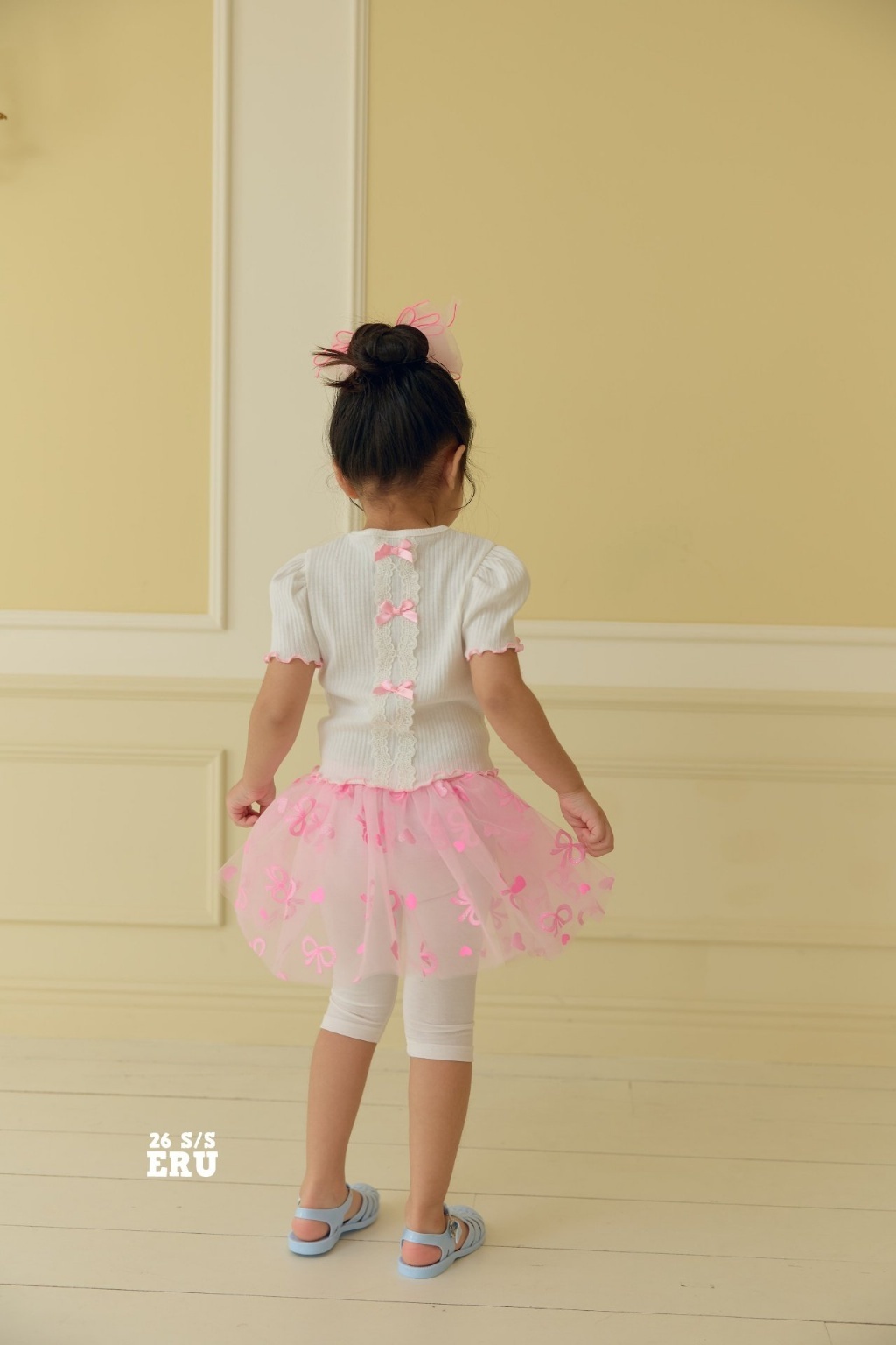 正韓夏Eru 背後蝴蝶結捲邊上衣