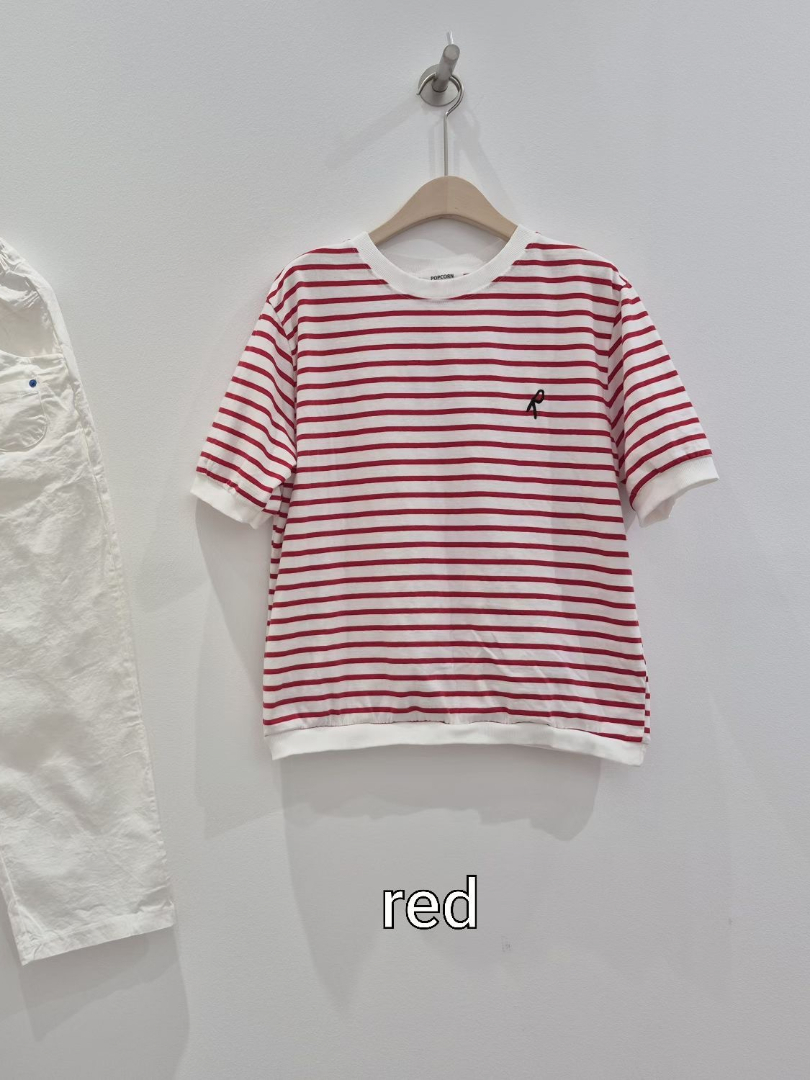 微寬鬆百搭基本款★法式條紋不貼身棉T