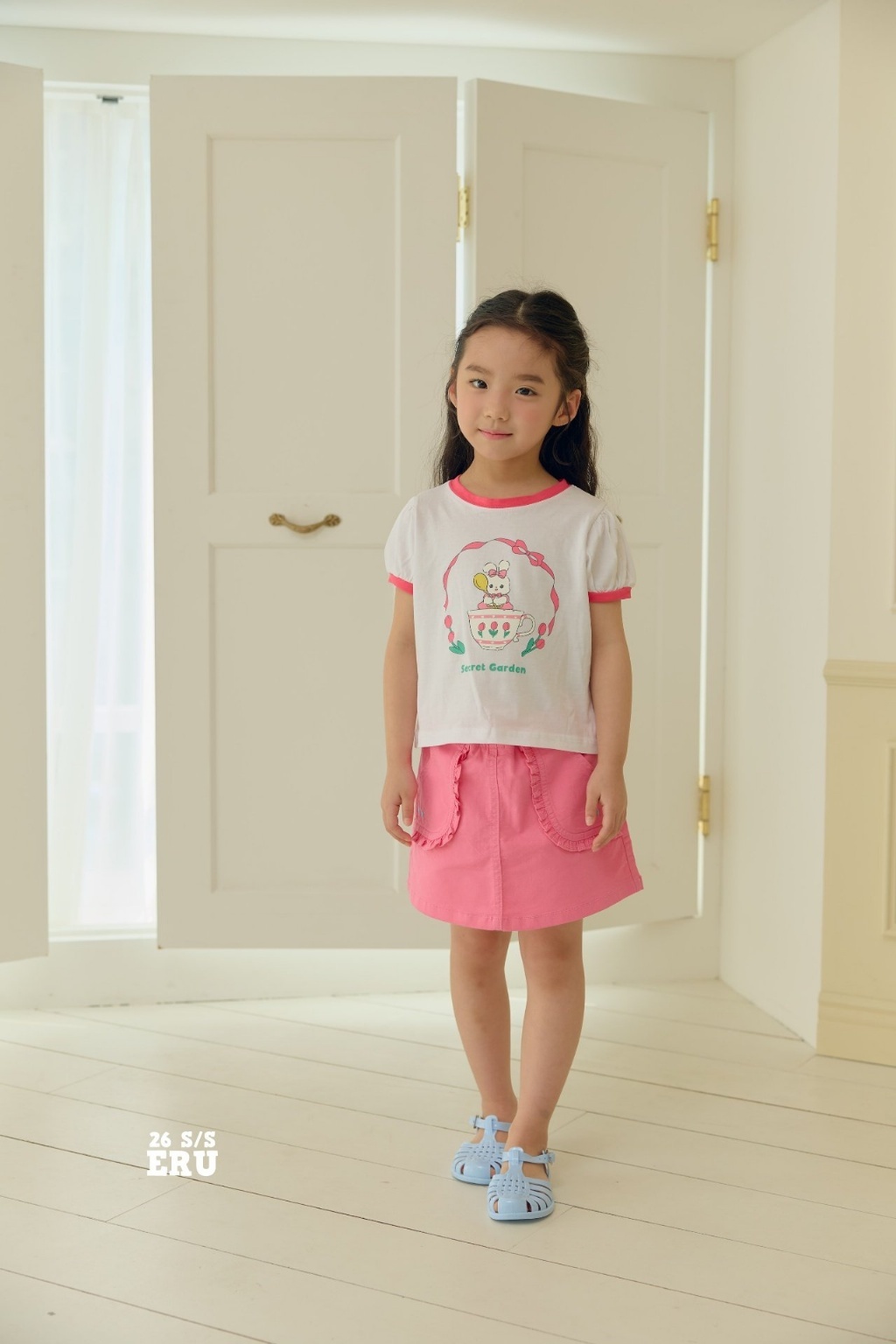 正韓夏Eru 兩色杯子小兔上衣