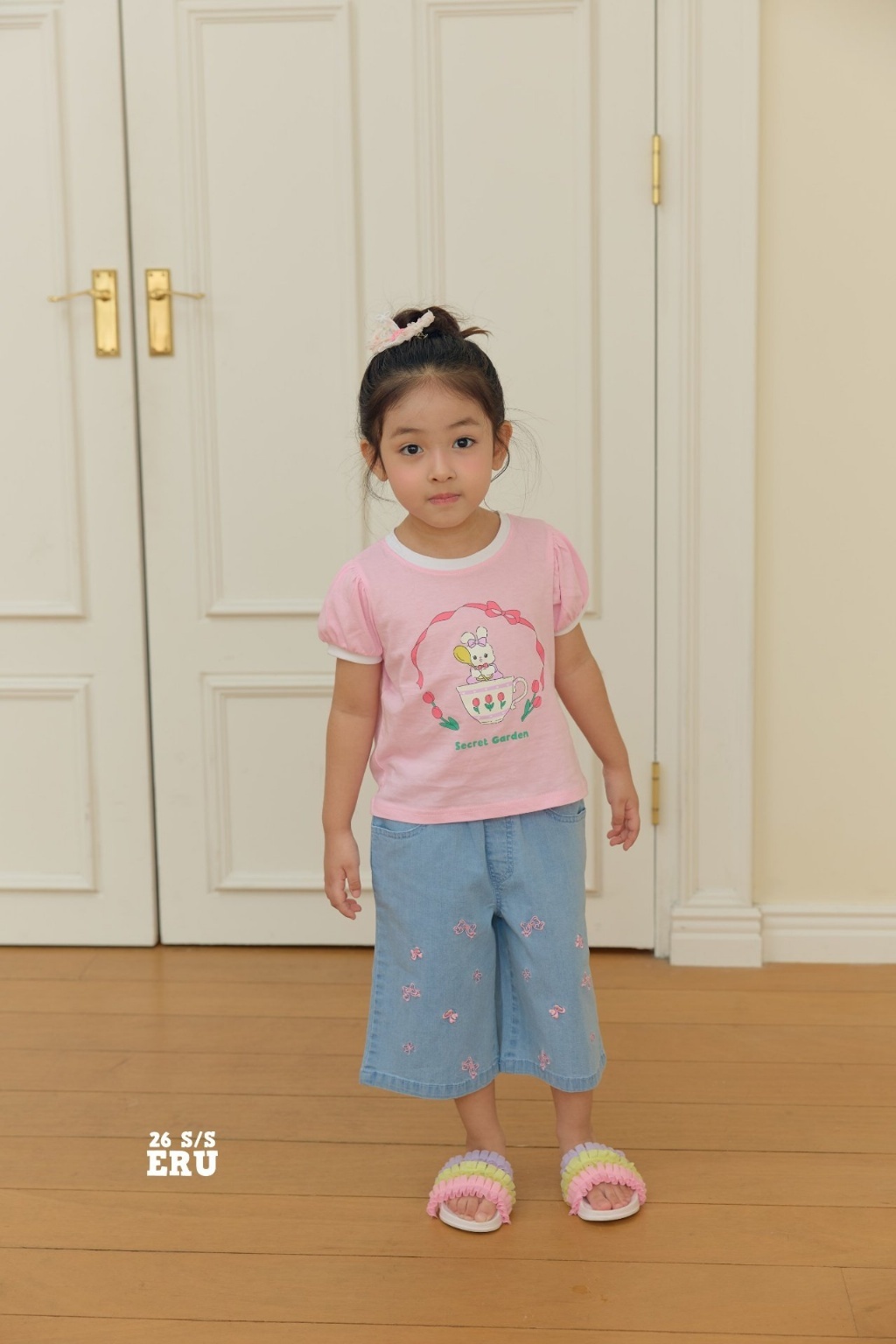 正韓夏Eru 兩色杯子小兔上衣