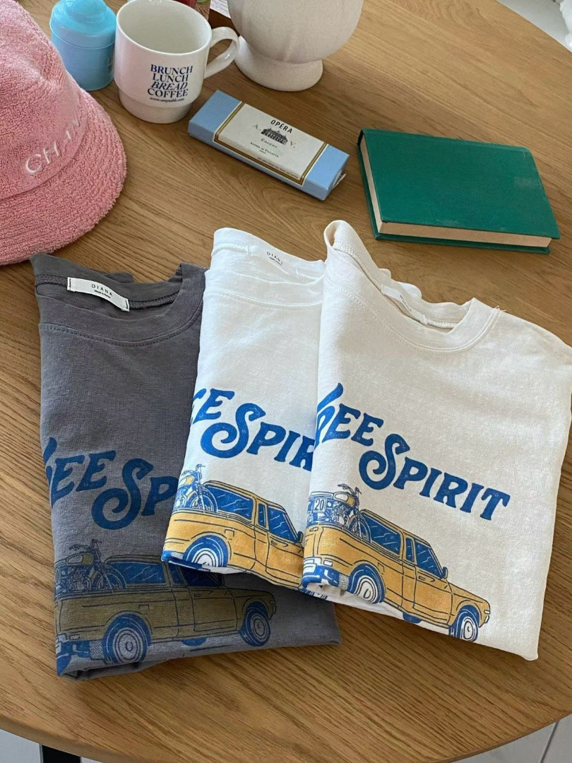 美式復古印花款｜FREE SPIRIT寬鬆短袖棉上衣