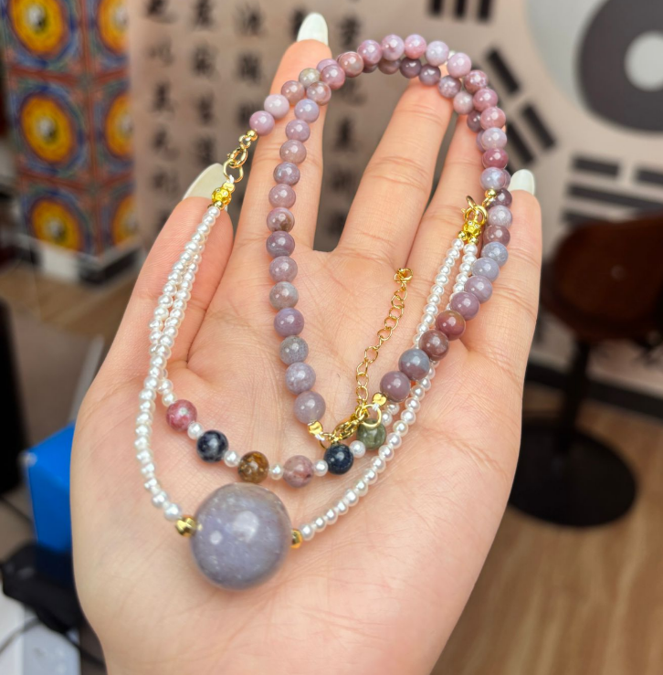 AB260403-G108-紫雲赤焰舒俱來珍珠萬能扣頸鏈 （包龍虎山開光，需客戶留中文名，性別，出生年月日）（一物一證書）(預計5月尾到貨)(只限尖沙咀門市自取不包郵)