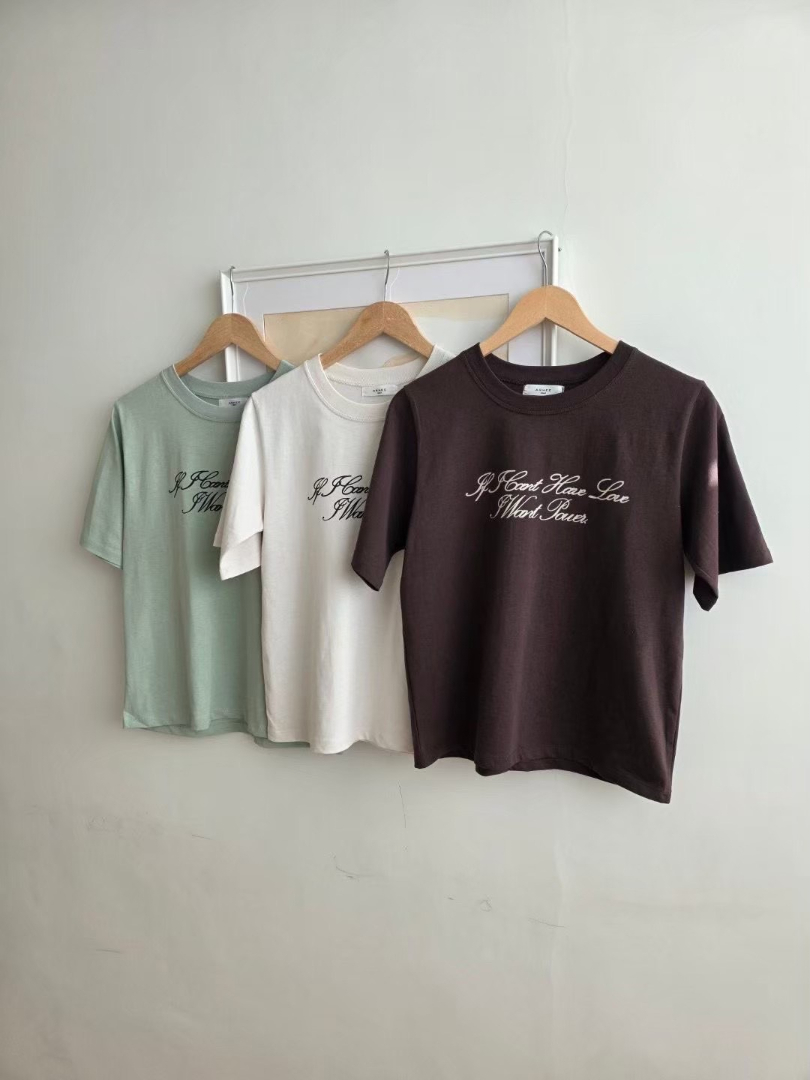 氣質極簡日常★韓系法式字母涼感棉T