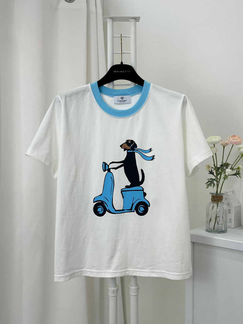 韓系撞色插畫系列｜可愛狗狗印花棉T