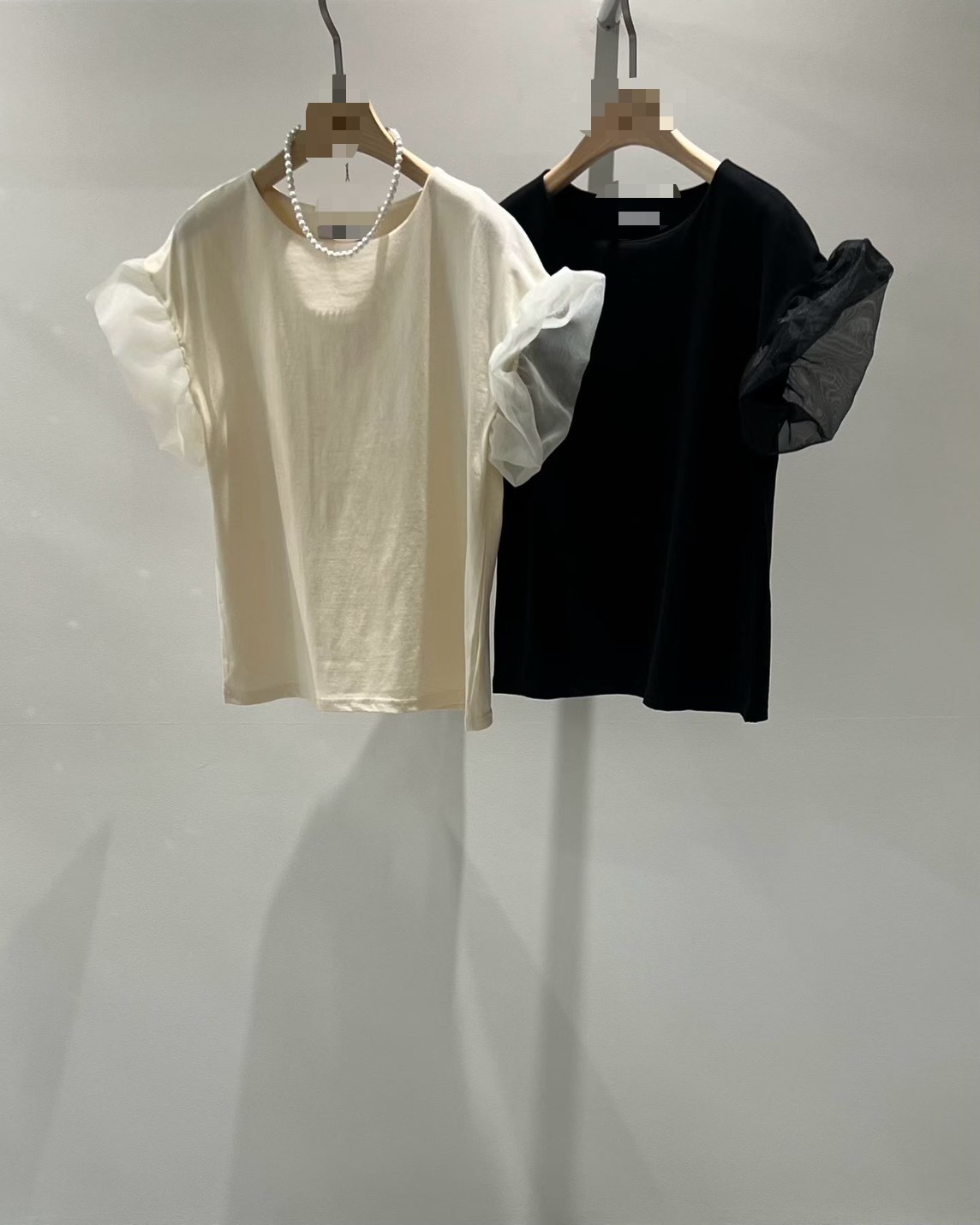 紗袖口短T