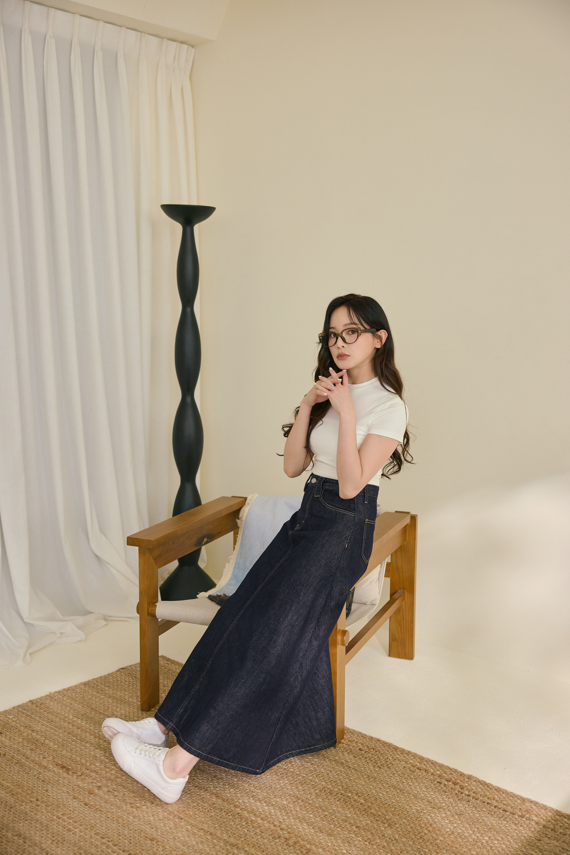 高腰牛仔長裙