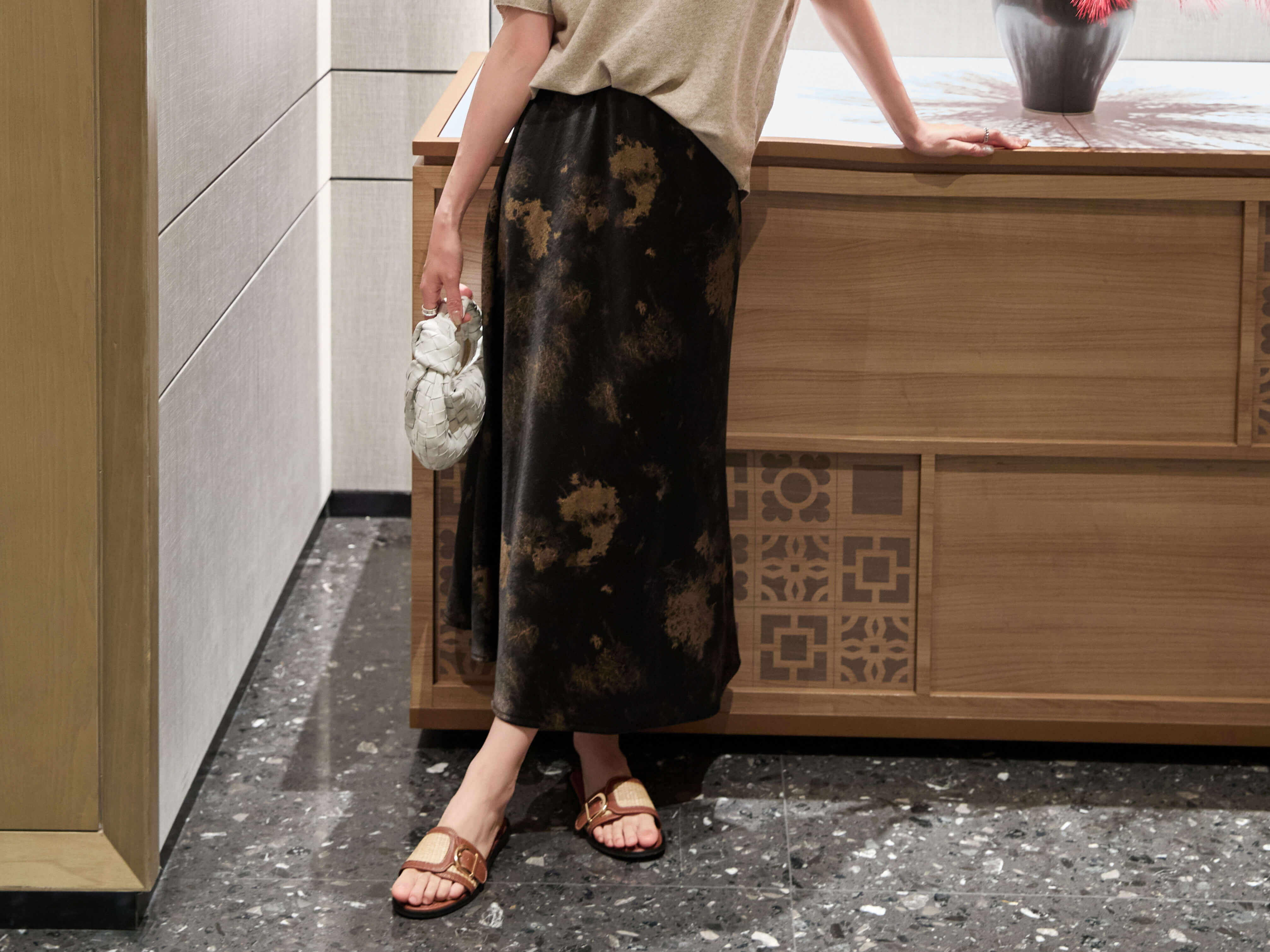 Graphic Printed Silk-Blend Skirt_SK264L08