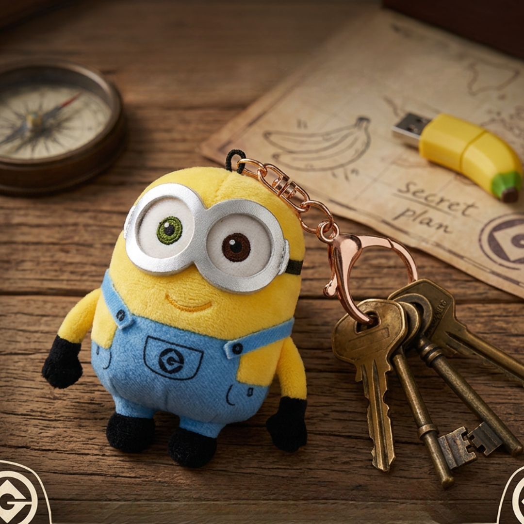 迷你兵團 毛絨掛件公仔 鎖匙扣飾物-BOB