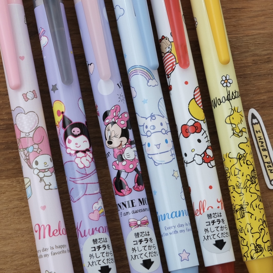 三麗鷗Sanrio 迪士尼 史努比 按壓轉動 原子筆 0.7mm 黑｜SUN STAR 日本