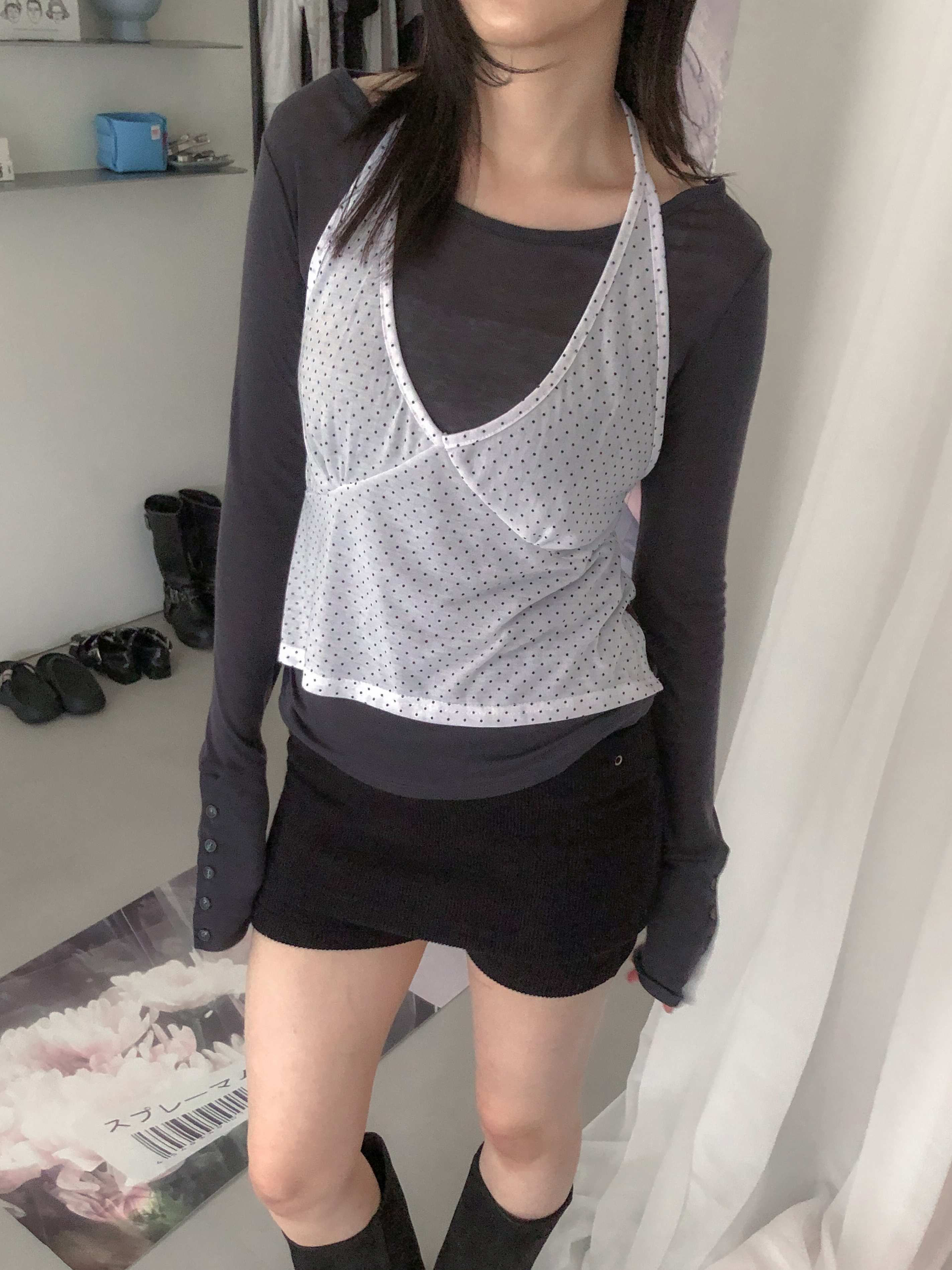 【discount】dot bustier top #背心