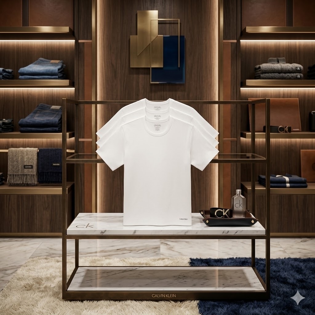 【預購】Calvin Klein H040378 男裝經典純棉修身短袖（3件裝）