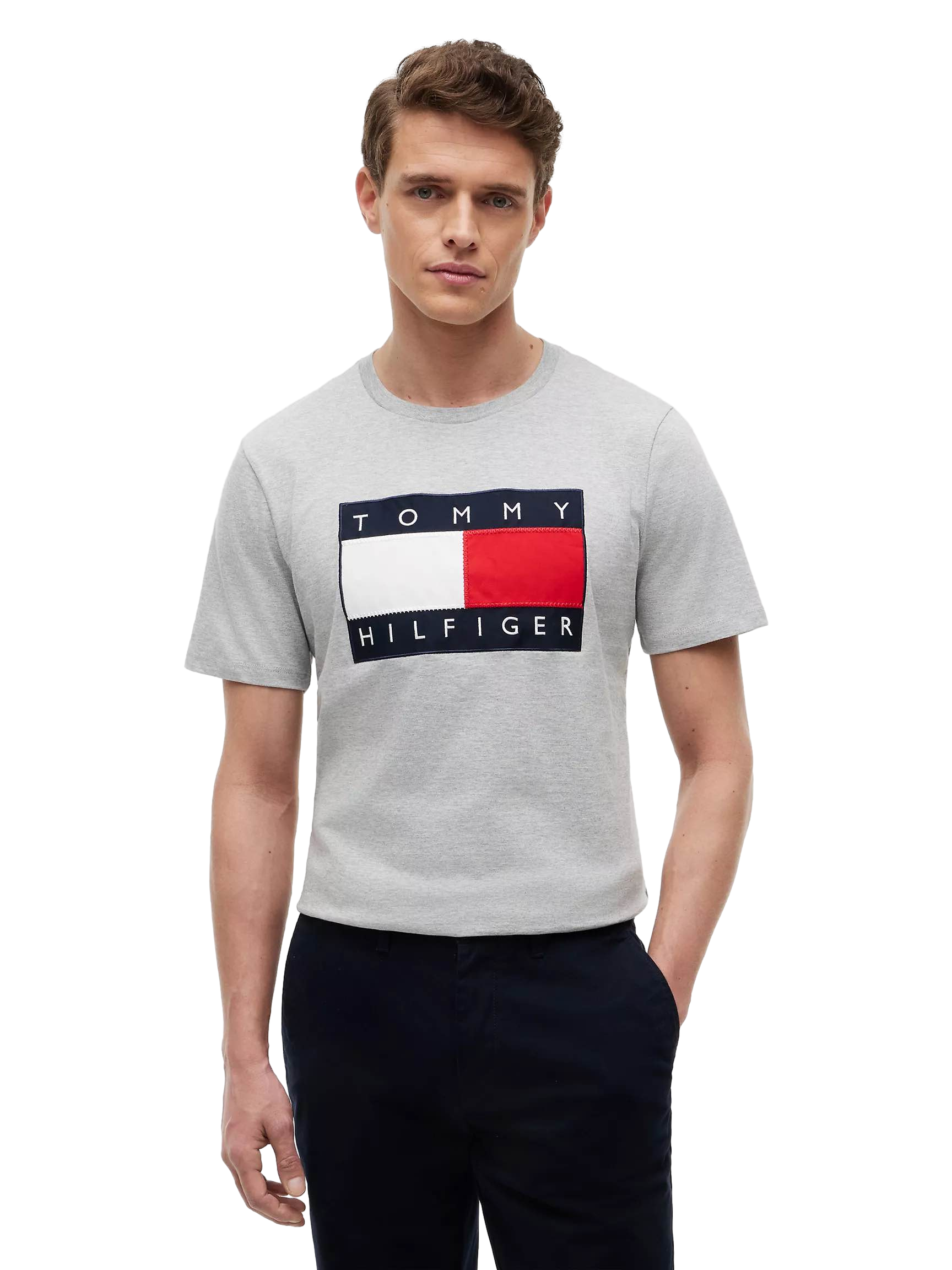 【Tommy Hilfiger USA】Big Flag Logo T-Shirt XM07429 020 P61  灰