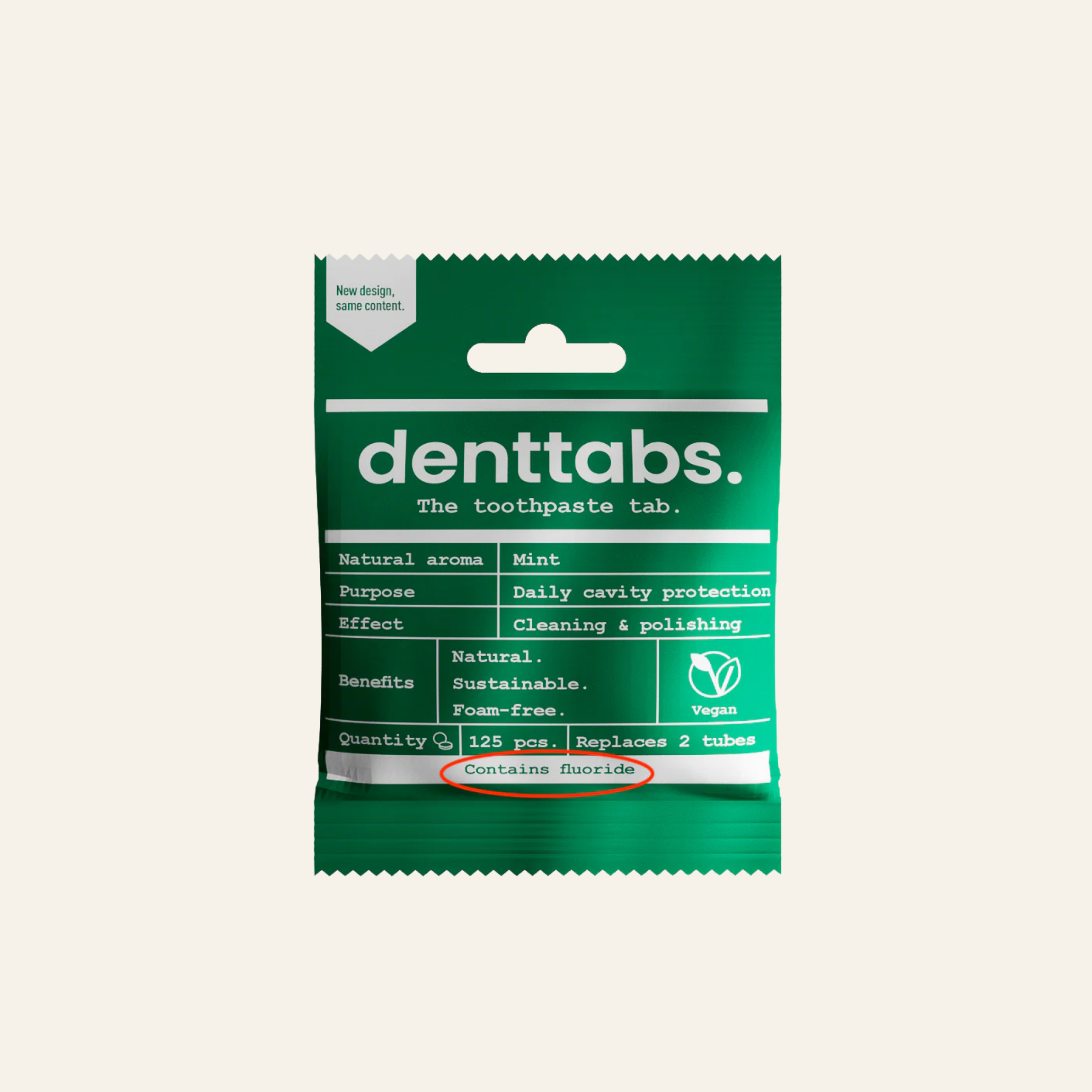 （定期購）【denttabs.】天然護理牙膏錠 丹特一錠淨 125錠 - 每包60天份