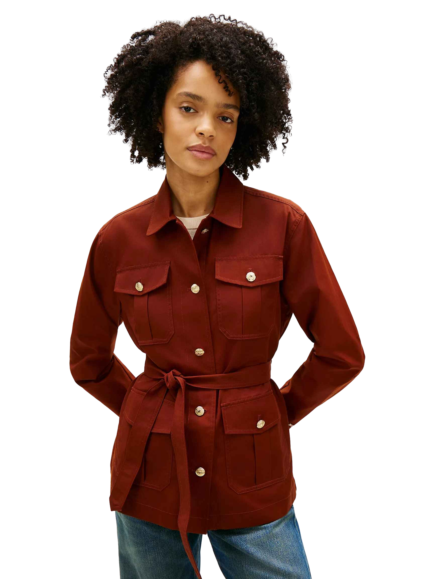 【Tommy Hilfiger USA】(實體偏咖啡) Water-Resistant Belted Utility Jacket XW08088 200  咖