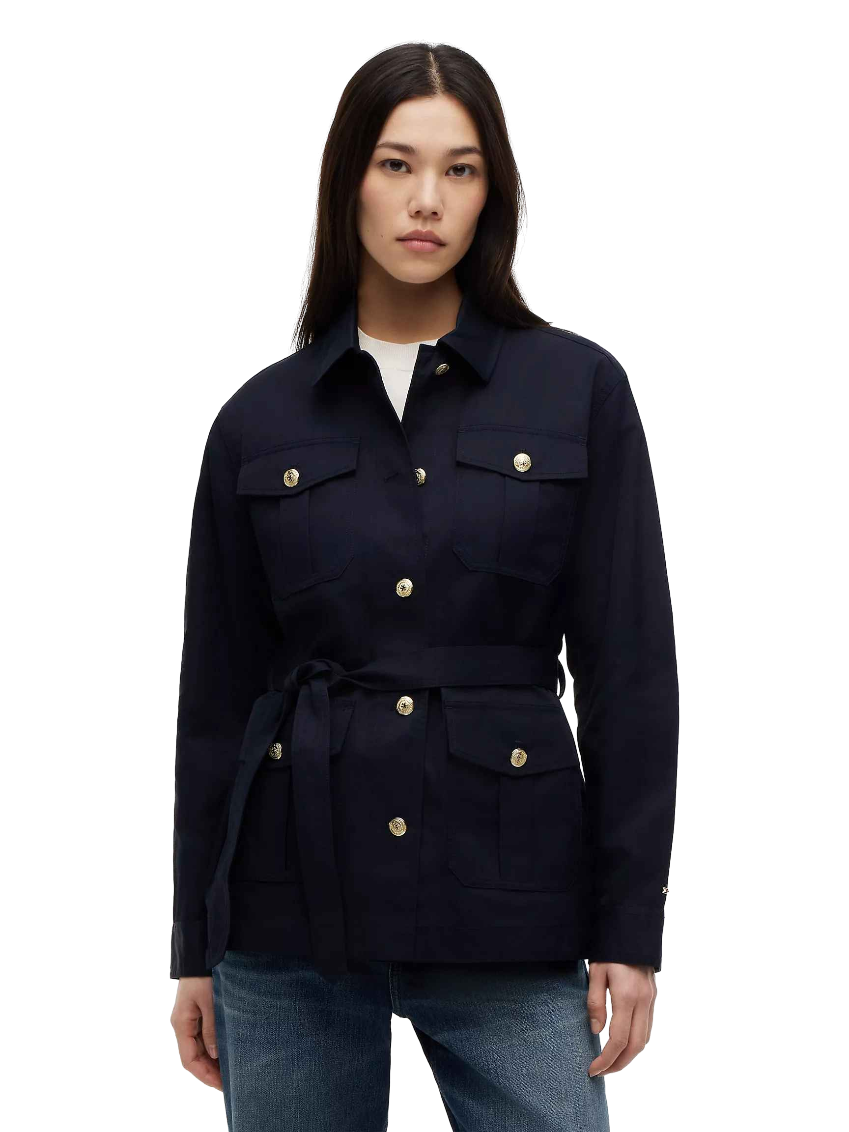 【Tommy Hilfiger USA】Water-Resistant Belted Utility Jacket XW08088 400 DW5  藍