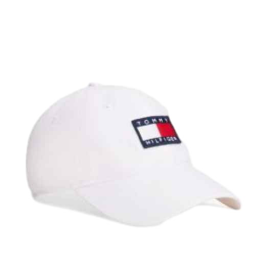 【Tommy Hilfiger USA】Flag Logo Patch Baseball Cap XM07311  白