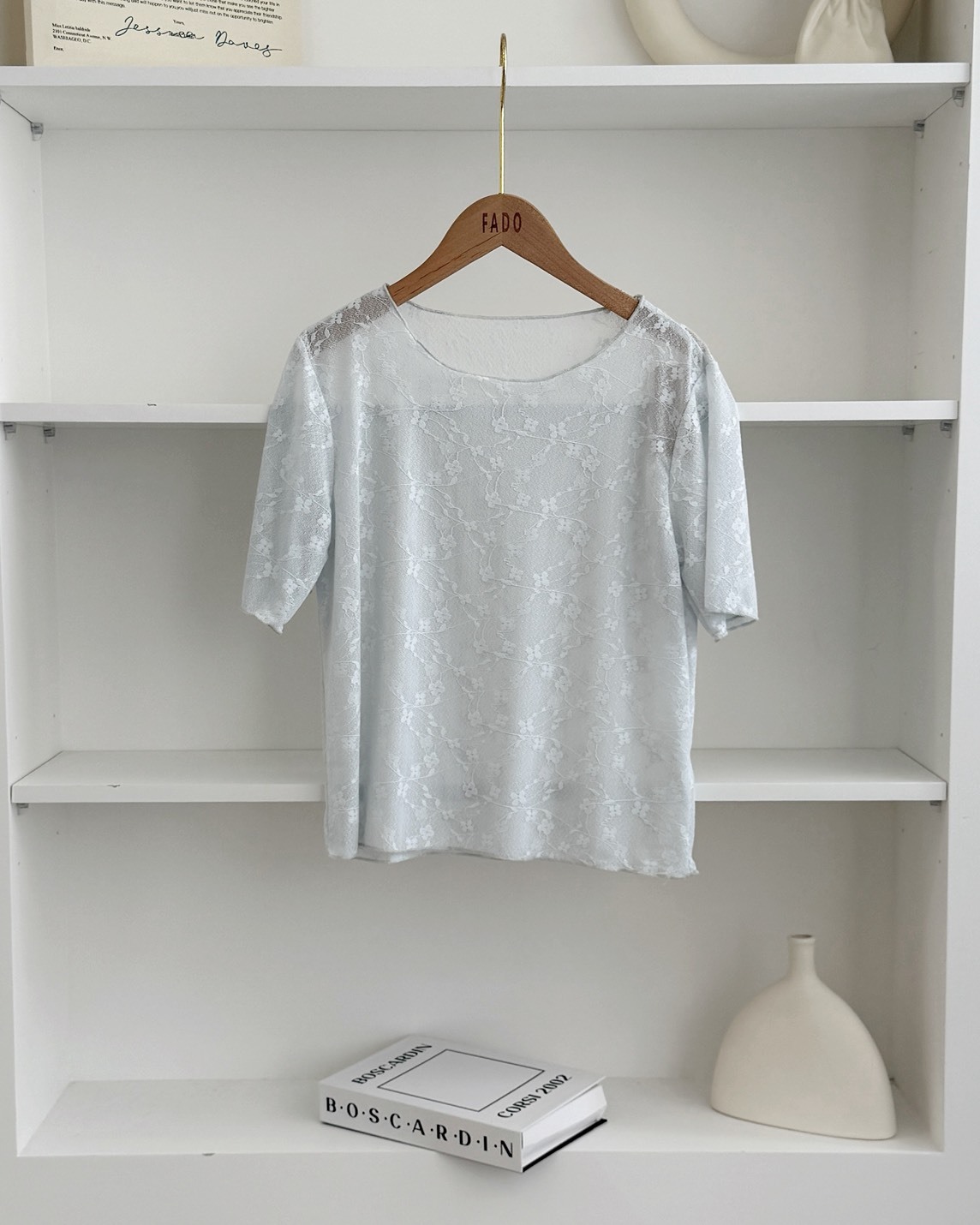 法朵Fado shop｜透膚緹花蕾絲上衣 031B011 四色