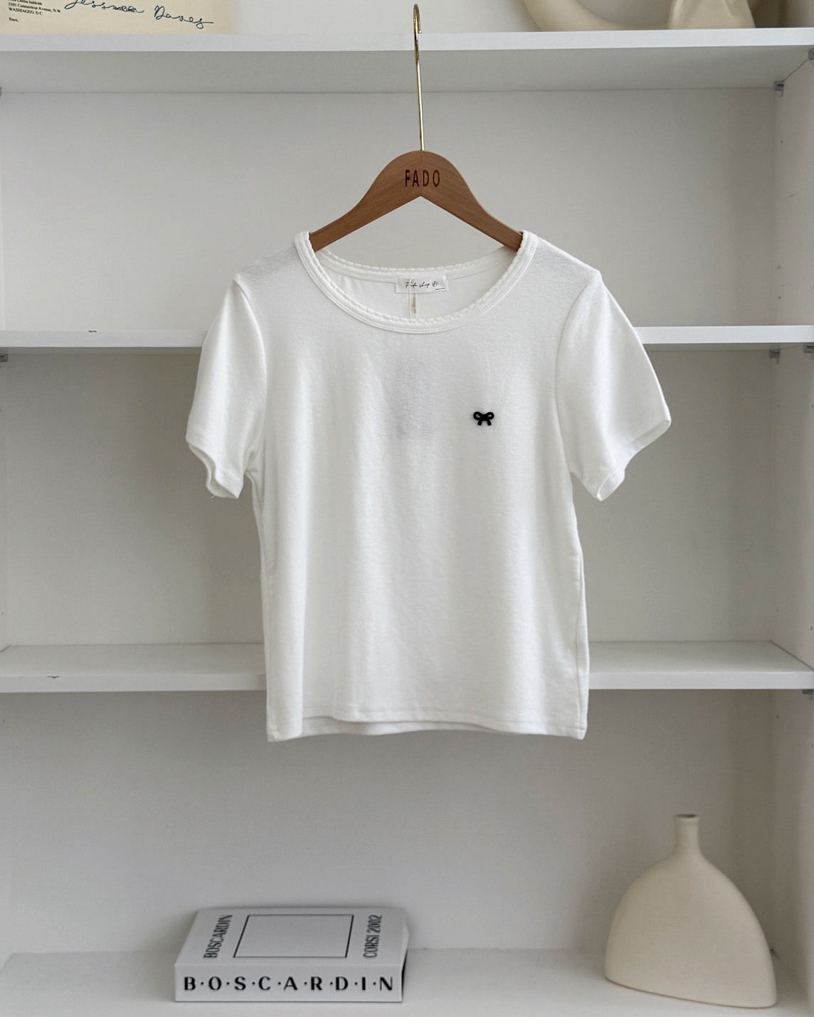 法朵Fado shop｜蝴蝶結刺繡素面短T 0215069 五色