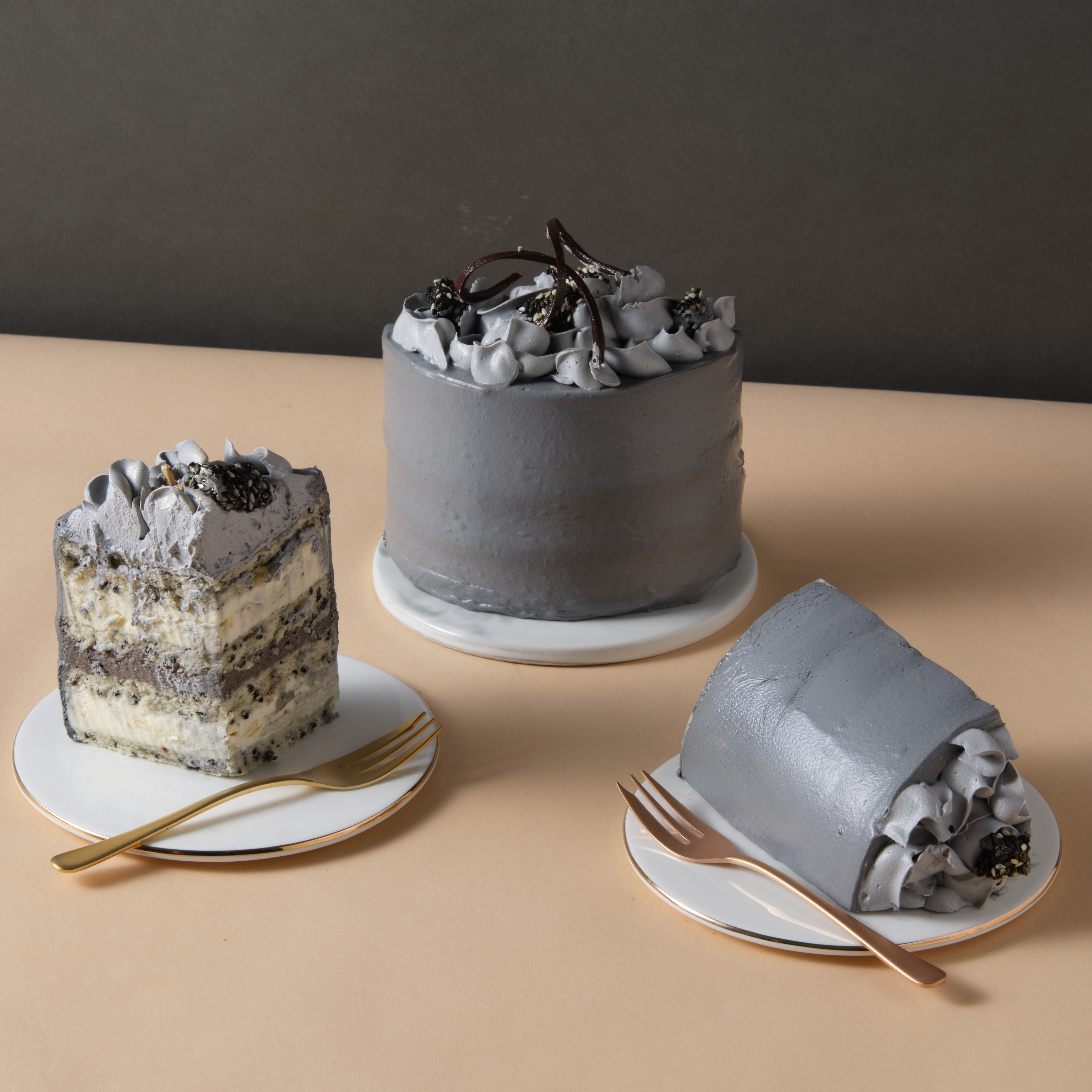 Black Sesame Soy Milk Cake