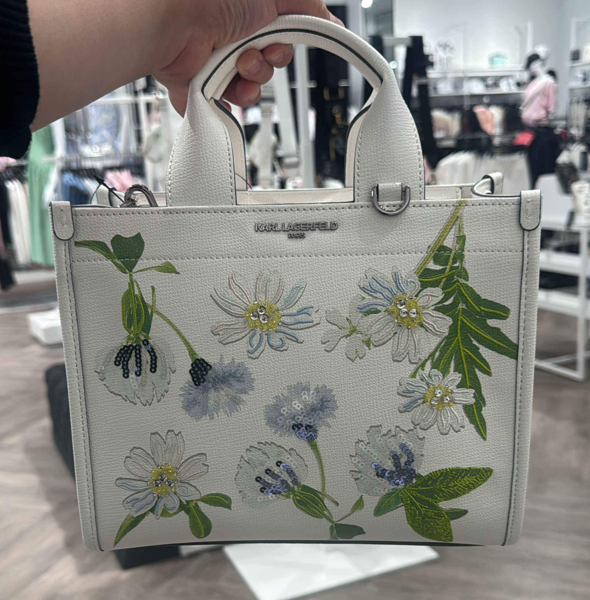 【預購】Karl Lagerfeld H040402  花卉立體刺繡手袋