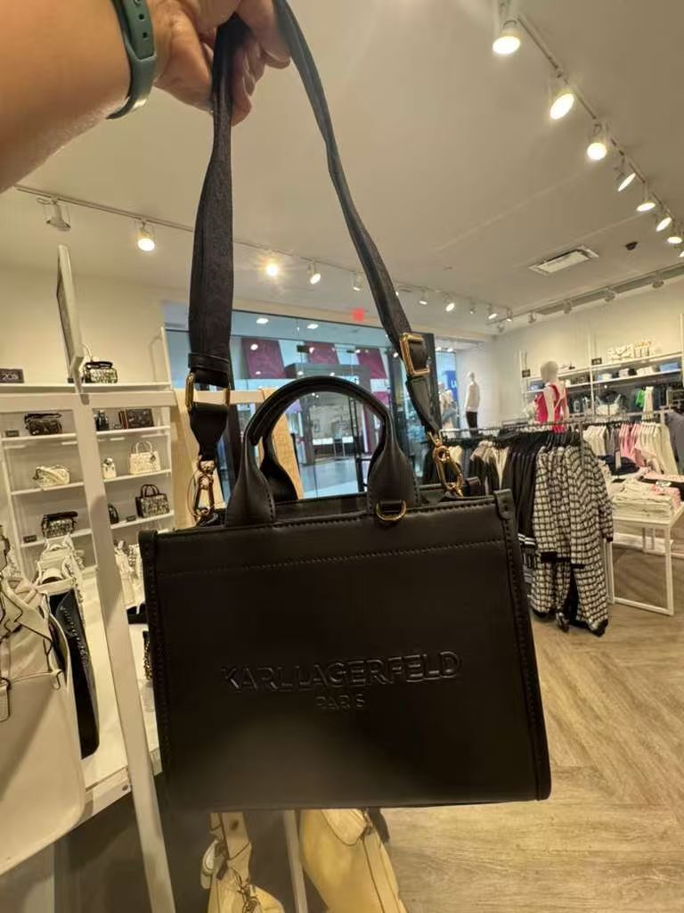 【預購】Karl Lagerfeld H040408  壓印標誌皮革兩用手提袋