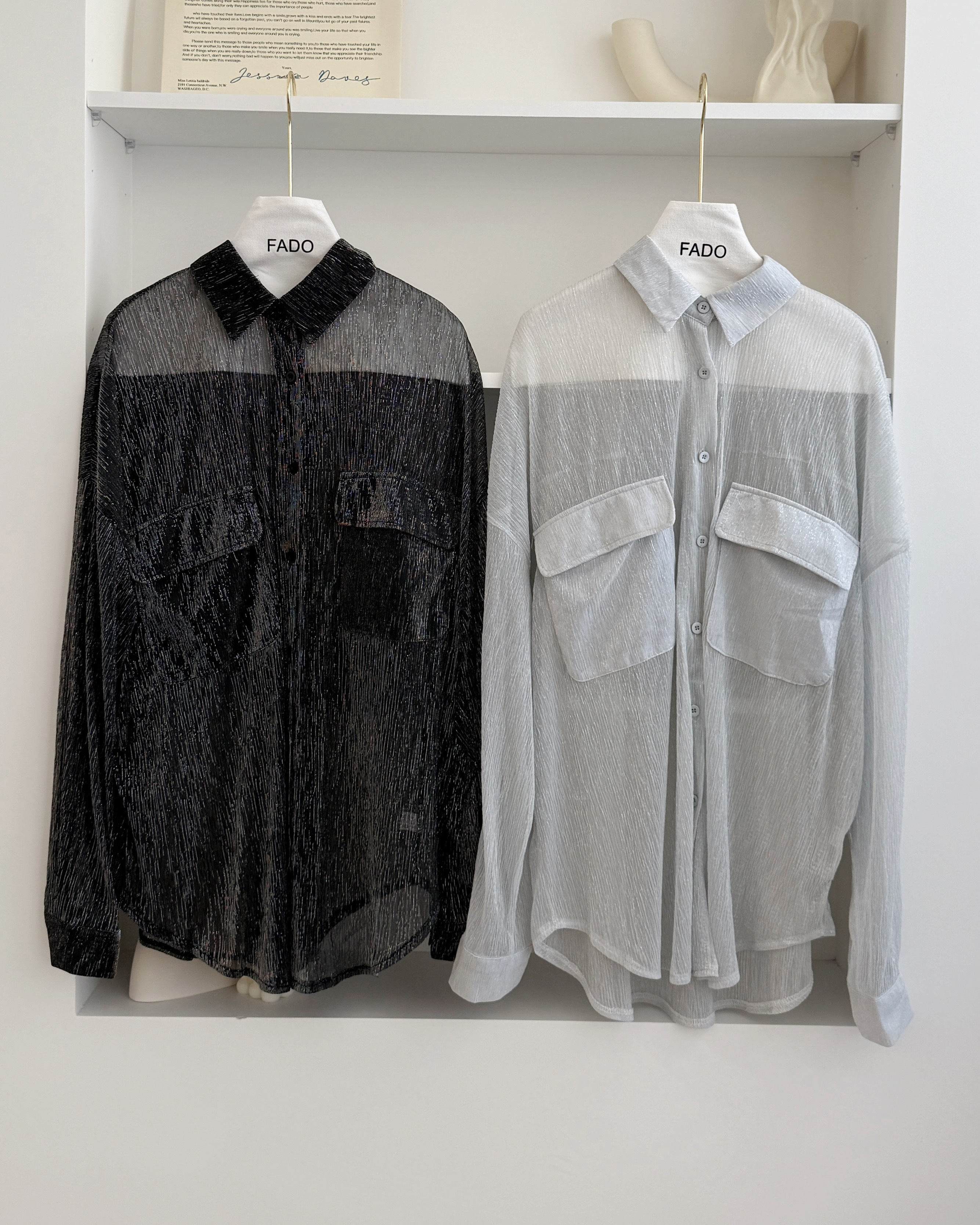 法朵Fado shop｜雙口袋金蔥襯衫 3725003 兩色