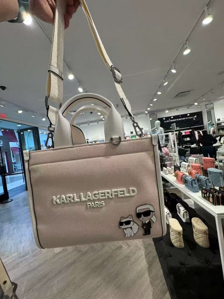 【預購】Karl Lagerfeld H040409  佛爺與貓咪標誌兩用托特包