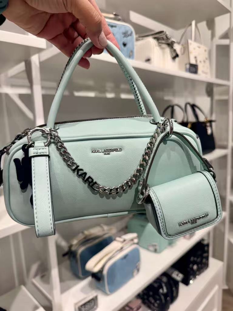 【預購】Karl Lagerfeld H040411 鏈條裝飾波士頓包附迷你零錢包