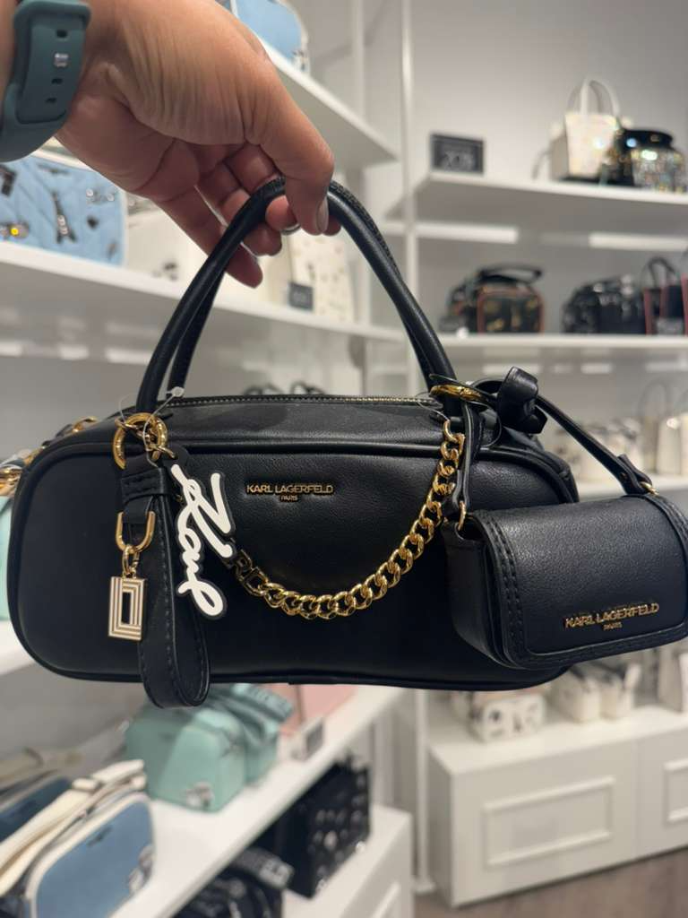 【預購】Karl Lagerfeld H040411 鏈條裝飾波士頓包附迷你零錢包