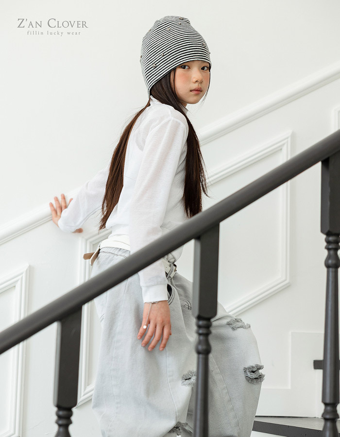 正韓夏zanclover 造型雙層白色皮帶