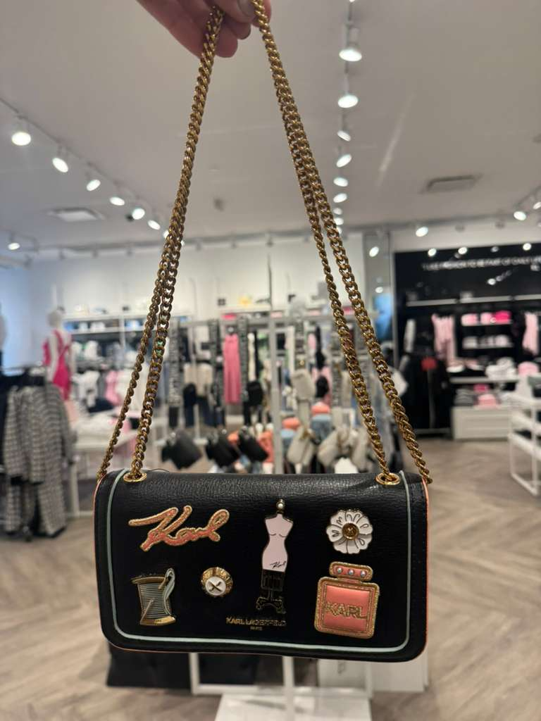 【預購】Karl Lagerfeld H040412 裁縫與香水標誌金鏈包