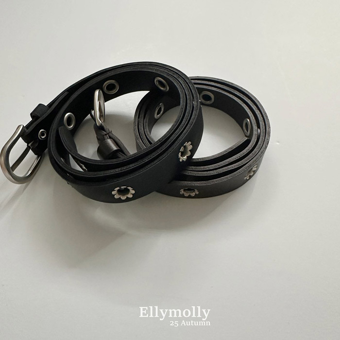 正韓夏ellymolly 2色造型花花皮帶