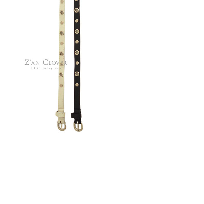 正韓夏zanclover 2色金釦細皮帶