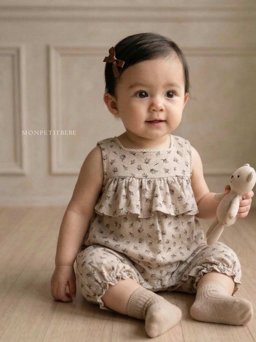 正韓夏Monpetitbebe 嫩嬰小花束連身包屁衣