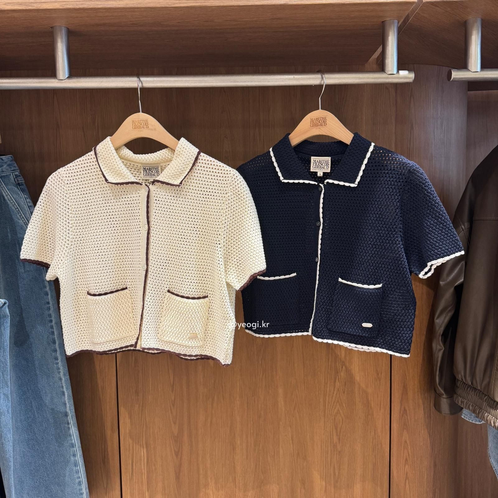 [11/4前入code每件最高可再-$20] MARITHE FRANCOIS GIRBAUD (MFG)｜W CROCHET HALF KNIT CARDIGAN [2 colors]