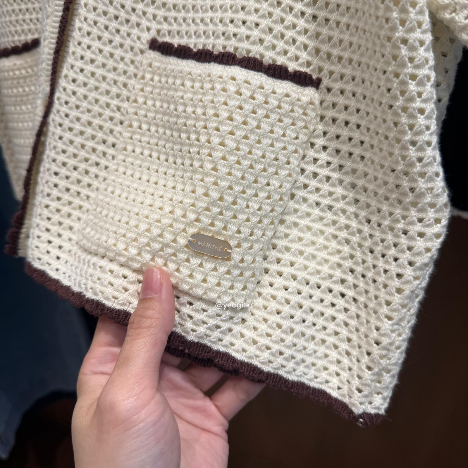 [11/4前入code每件最高可再-$20] MARITHE FRANCOIS GIRBAUD (MFG)｜W CROCHET HALF KNIT CARDIGAN [2 colors]