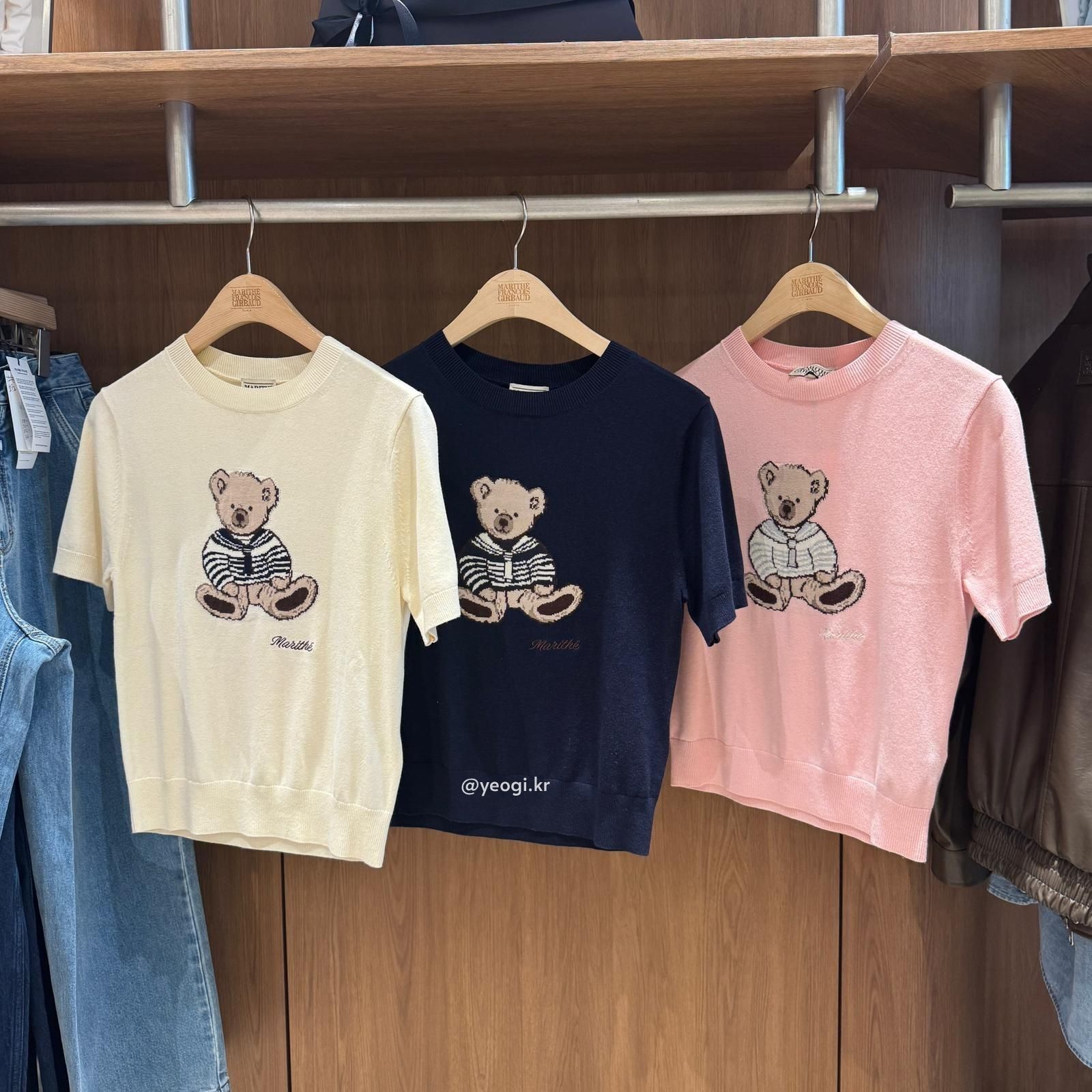 MARITHE FRANCOIS GIRBAUD (MFG)｜W DOODLE BEAR HALF KNIT PULLOVER [3 colors]