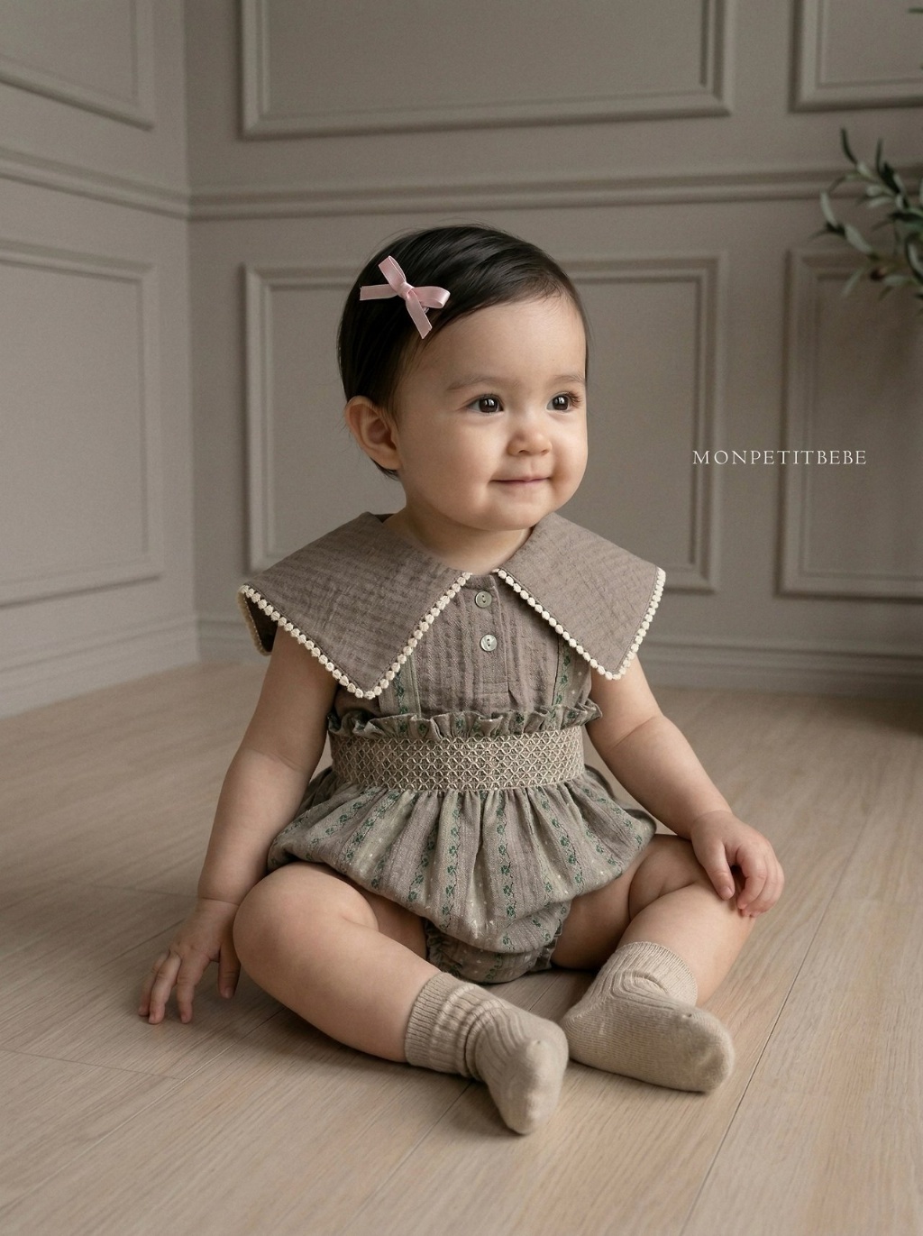 正韓夏Monpetitbebe 嫩嬰吊帶花花包屁衣