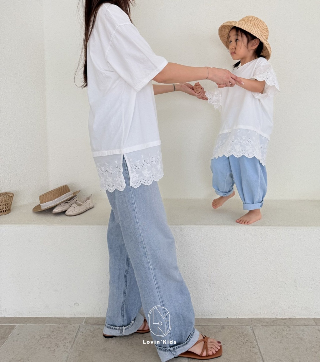 正韓夏LoVin 親子裝_蕾絲拼接上衣