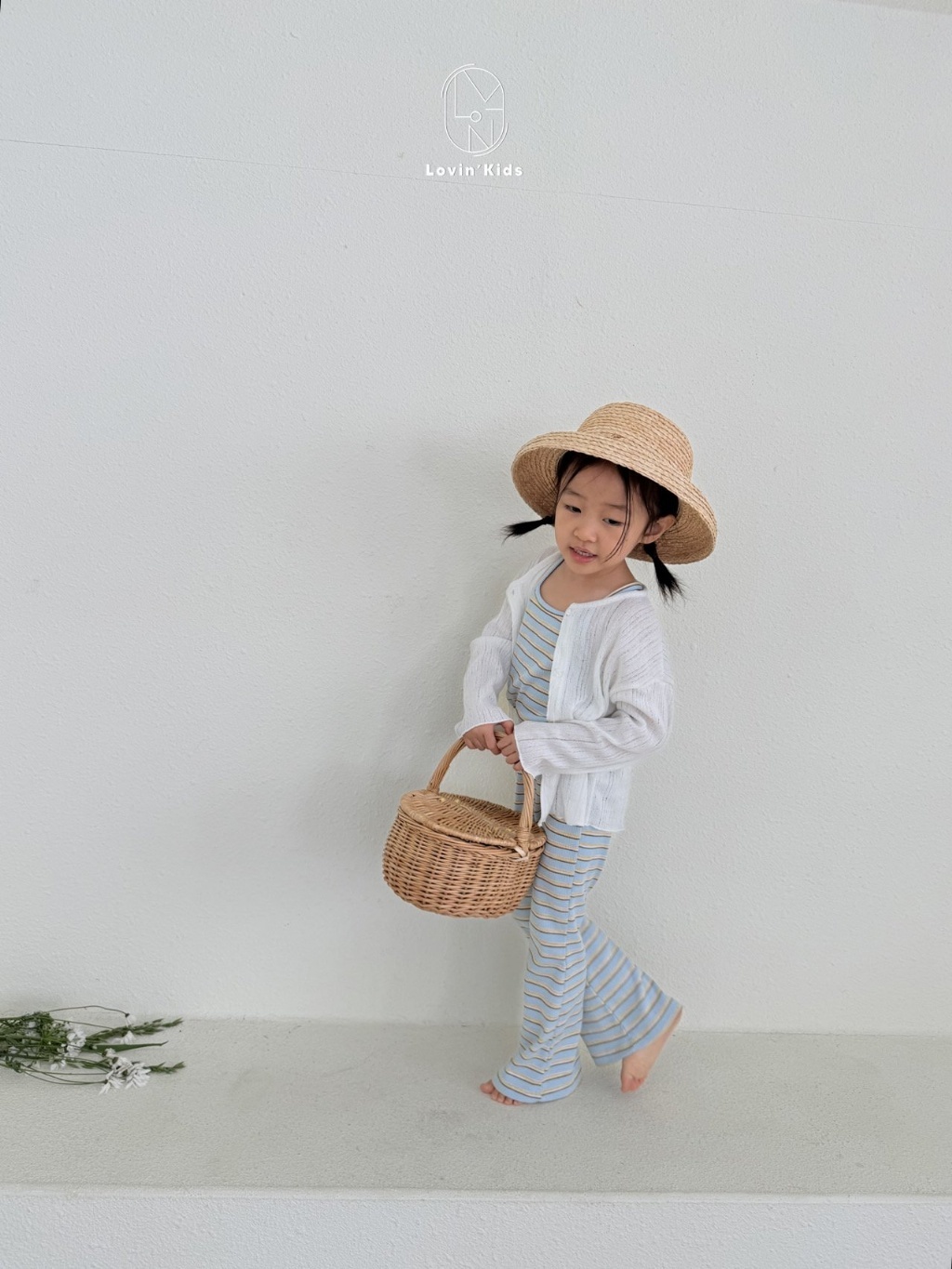 正韓夏LoVin 兩色條紋喇叭褲