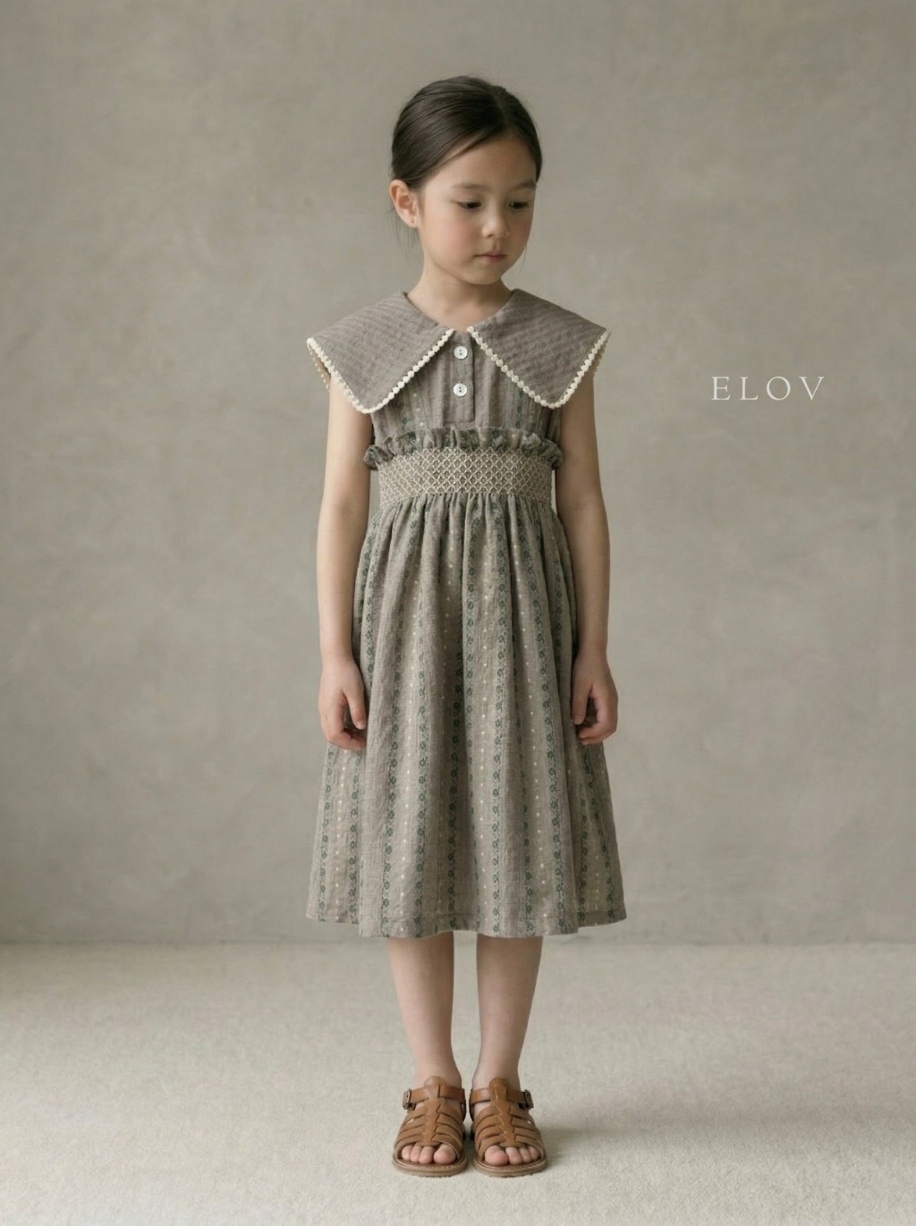 正韓夏Monpetitbebe 小童大方領吊帶碎花裙