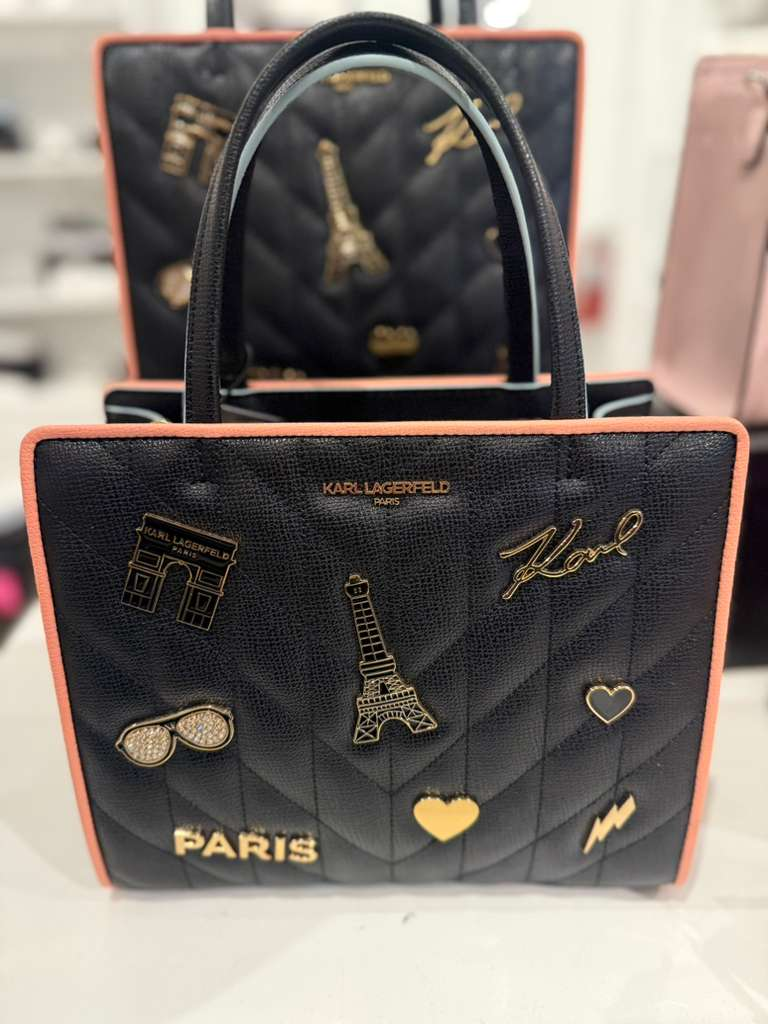 【預購】Karl Lagerfeld H040424  巴黎鐵塔標誌兩用托特包