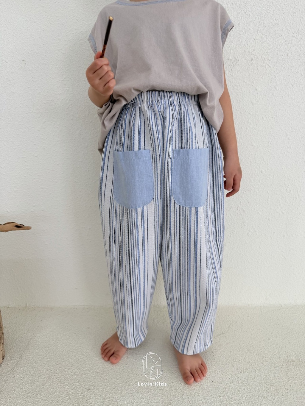 正韓夏LoVin 兩色日系直條森林褲