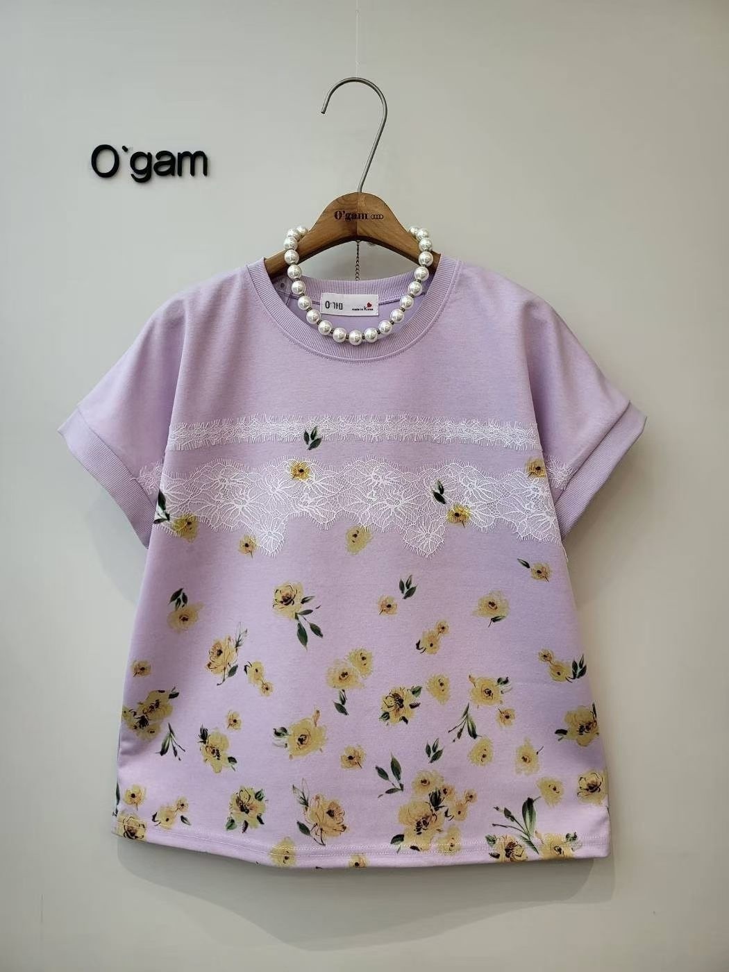 韓國O牌子高質拼lace top ～156C
