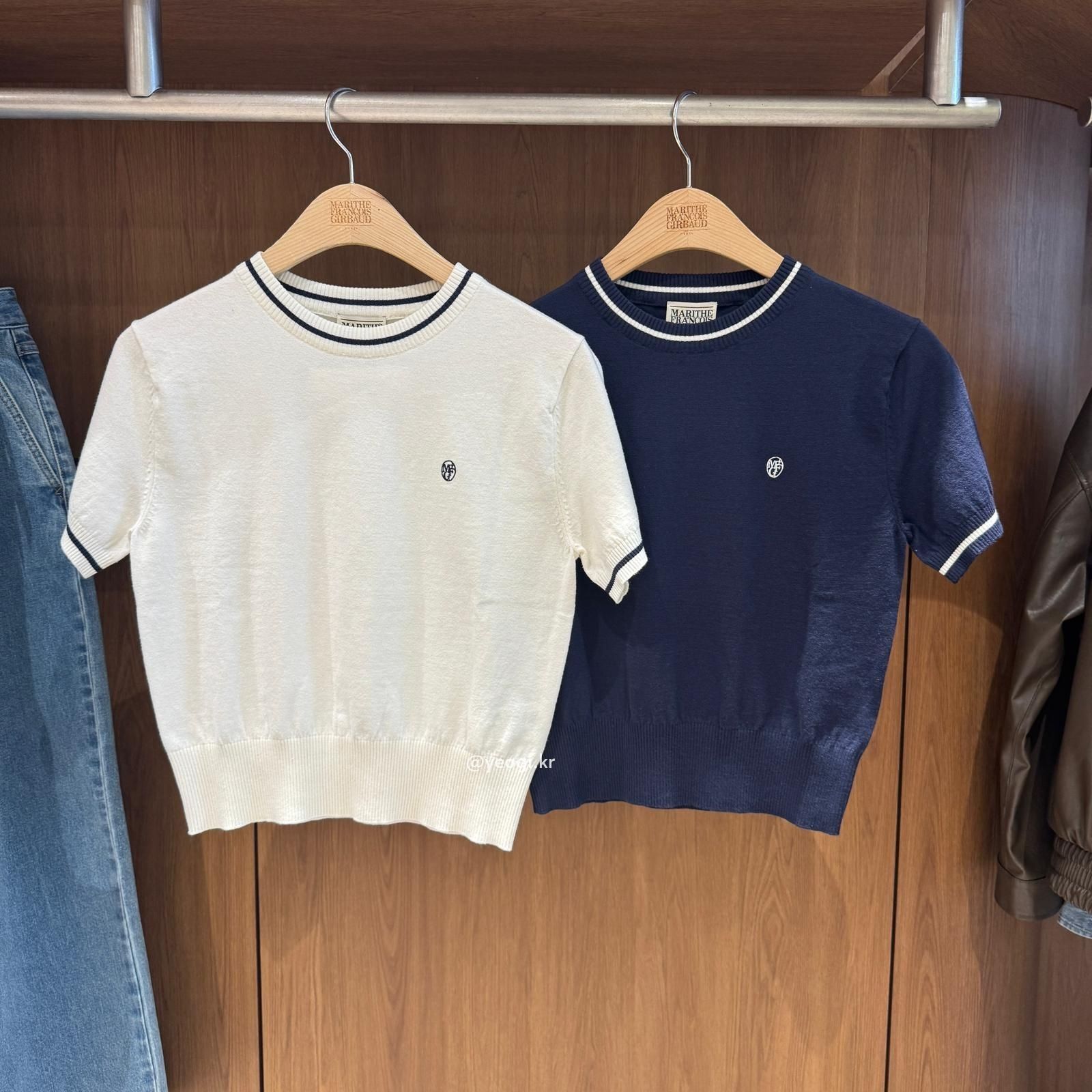 [11/4前入code每件最高可再-$20] MARITHE FRANCOIS GIRBAUD (MFG)｜W CIRCLE LOGO HALF KNIT PULLOVER [2 colors]