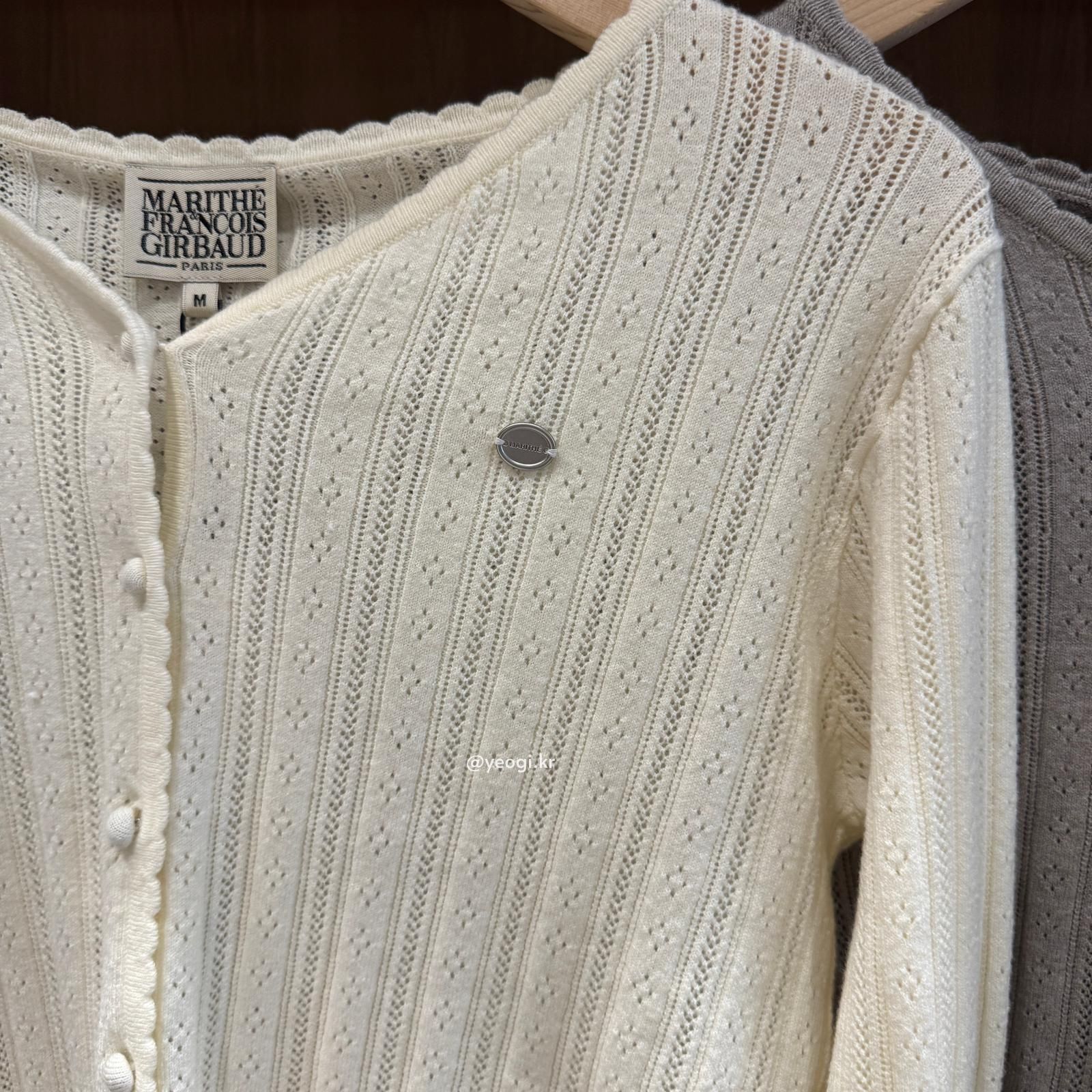 [11/4前入code每件最高可再-$20] MARITHE FRANCOIS GIRBAUD (MFG)｜W V-NECK CROCHET KNIT CARDIGAN [2 colors]